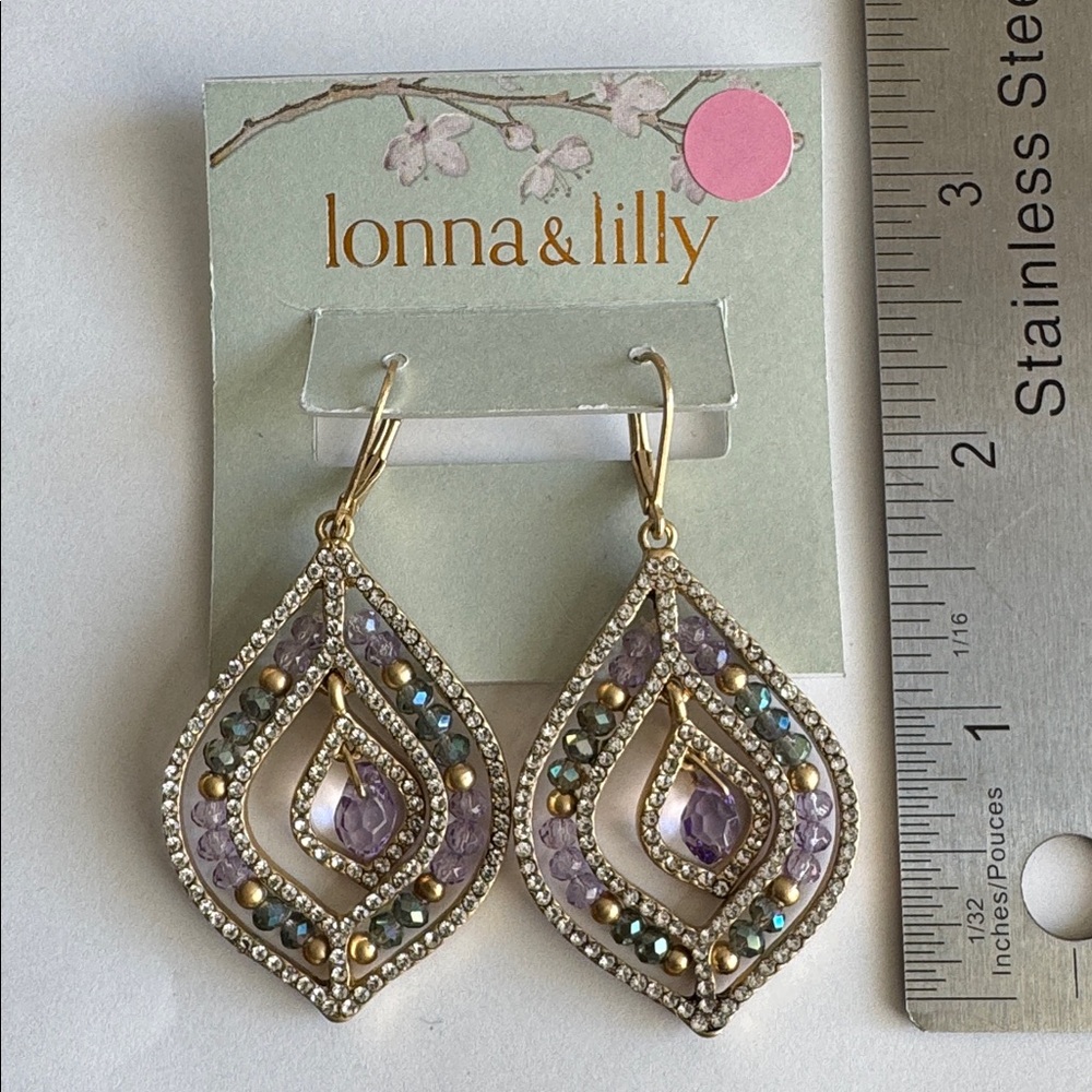 Lonna & Lilly Pavé & Stone Beaded Chandelier Earrings